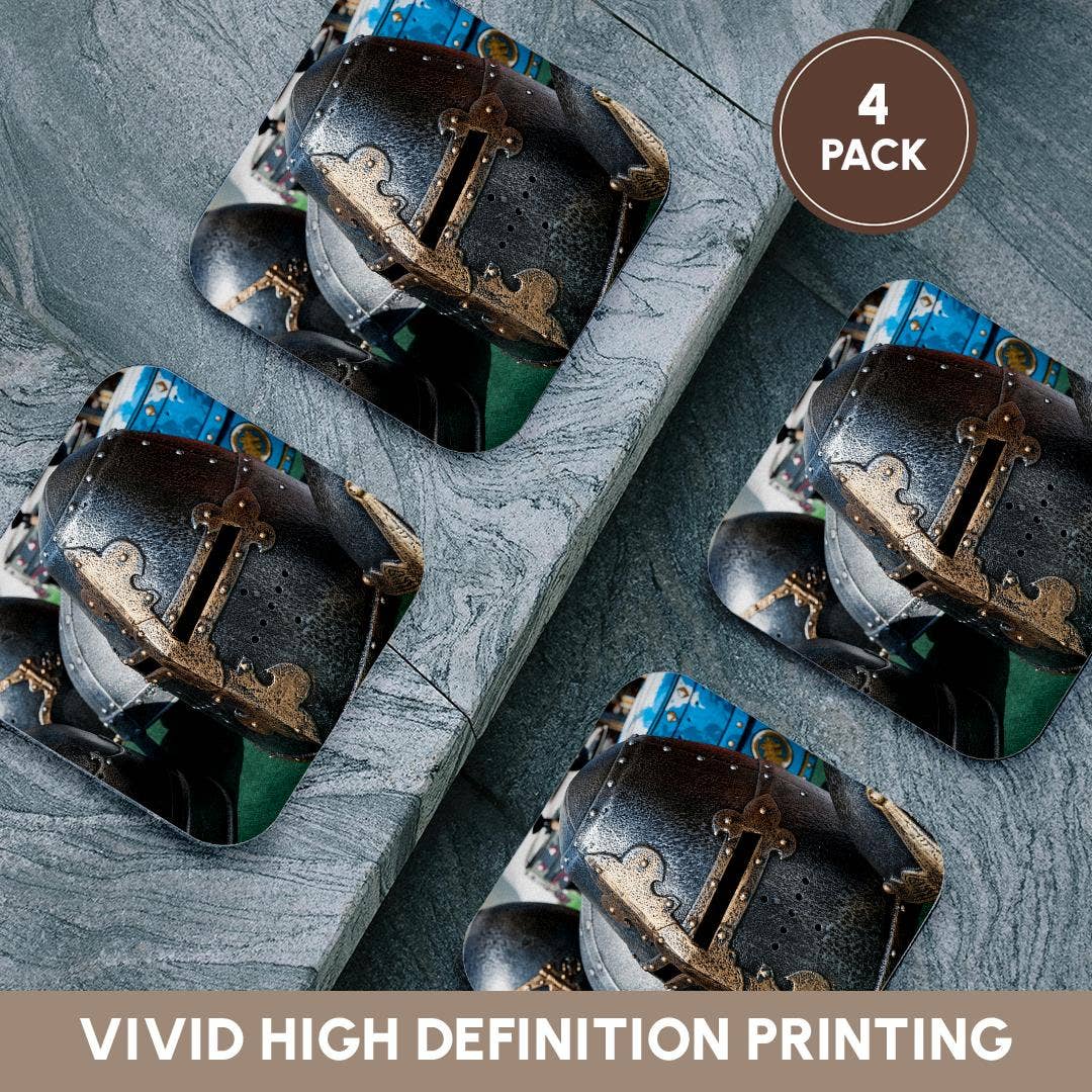 3dRose – Großhandel Untersetzer – 3dRose, Verzierte Eisenhelm eines mittelalterlichen Ritters, Untersetzer12