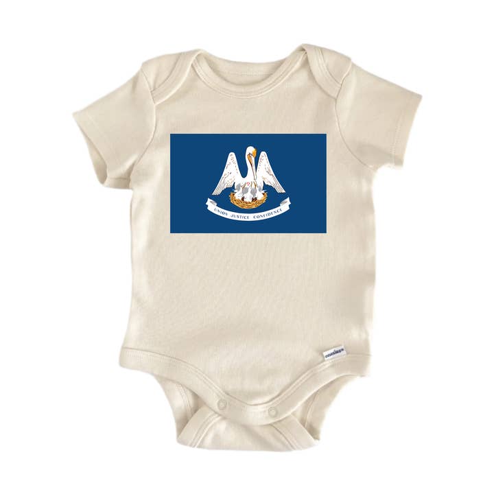 Us States Flag Louisiana - Baby Bodysuit for wholesale by North Fork Forager LLC