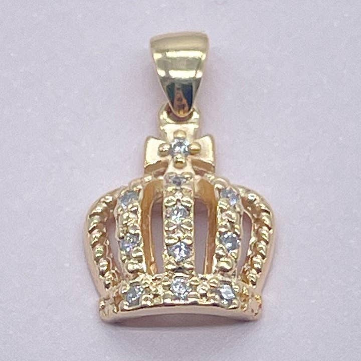 18k Gold Filled King's Crown Charm with Micro Pave for wholesale by Milie