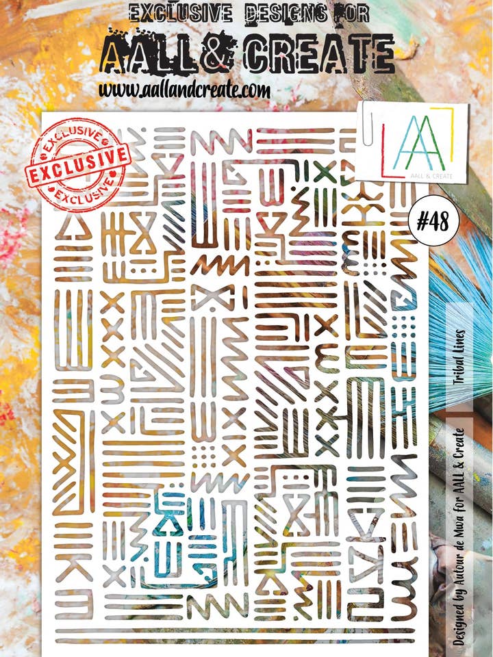 Tribal linjer - A4 Stencil #48 för wholesale av AALL AND CREATE