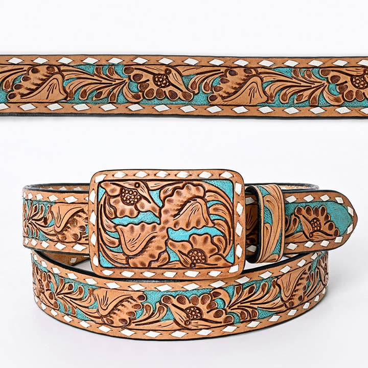 LS Western - Wholesale Belt - Unisex - Beautifully Hand-Tooled Genuine American Leather Belt
