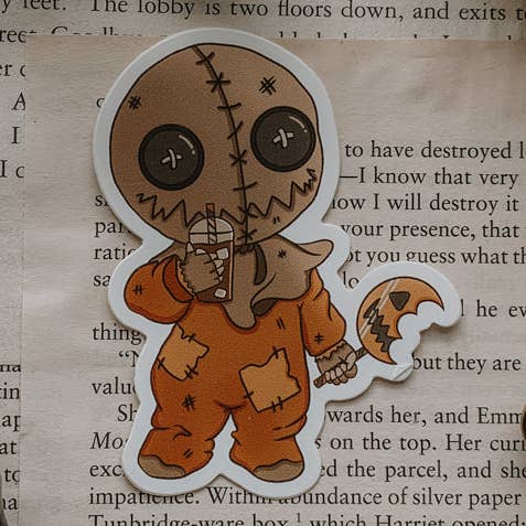 Trick or Treat Coffee Vinyl Sticker for wholesale by Savannah Scribbles Shop