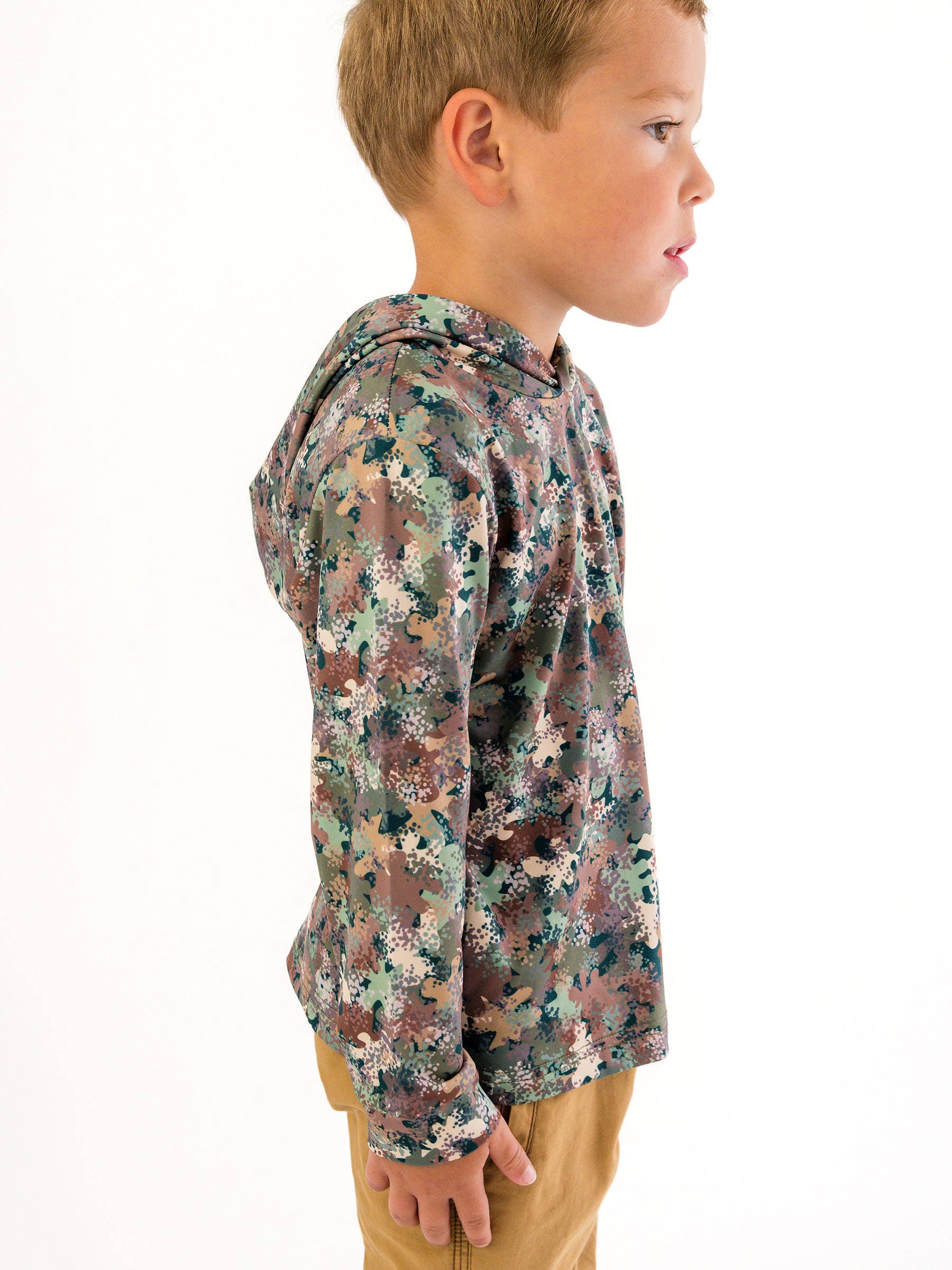 Multi Color Boys Classic Camo Performance Hooded Shirt for wholesale on Faire2