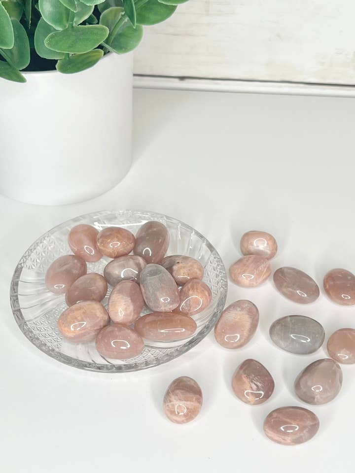 Peach Moonstone Tumble Stone for wholesale by Serendipity Crystals