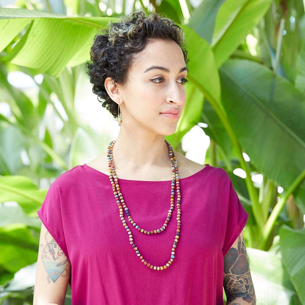 WorldFinds - Wholesale Beaded/Pearl Necklace - Kantha Bead Long Necklace2