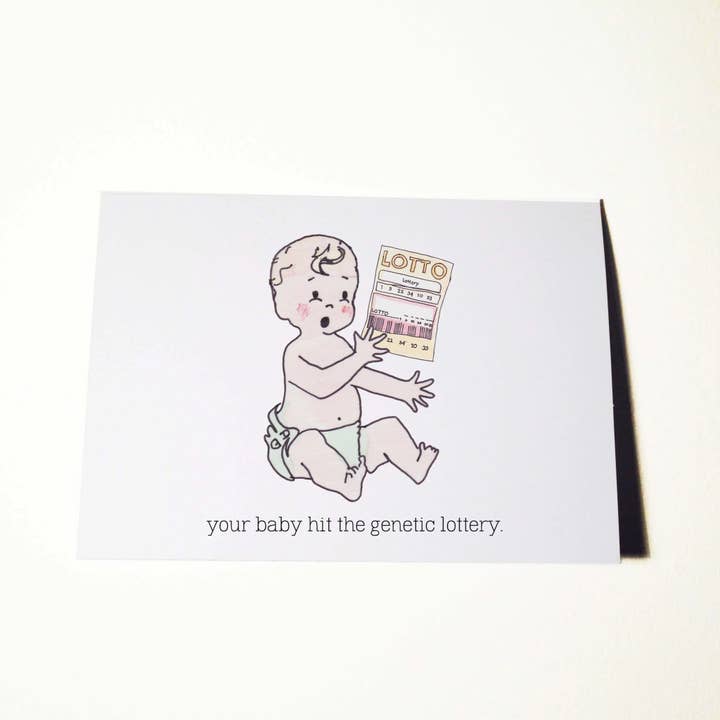Genetic Lottery Baby Card for wholesale by ratbone skinny + the oddball club