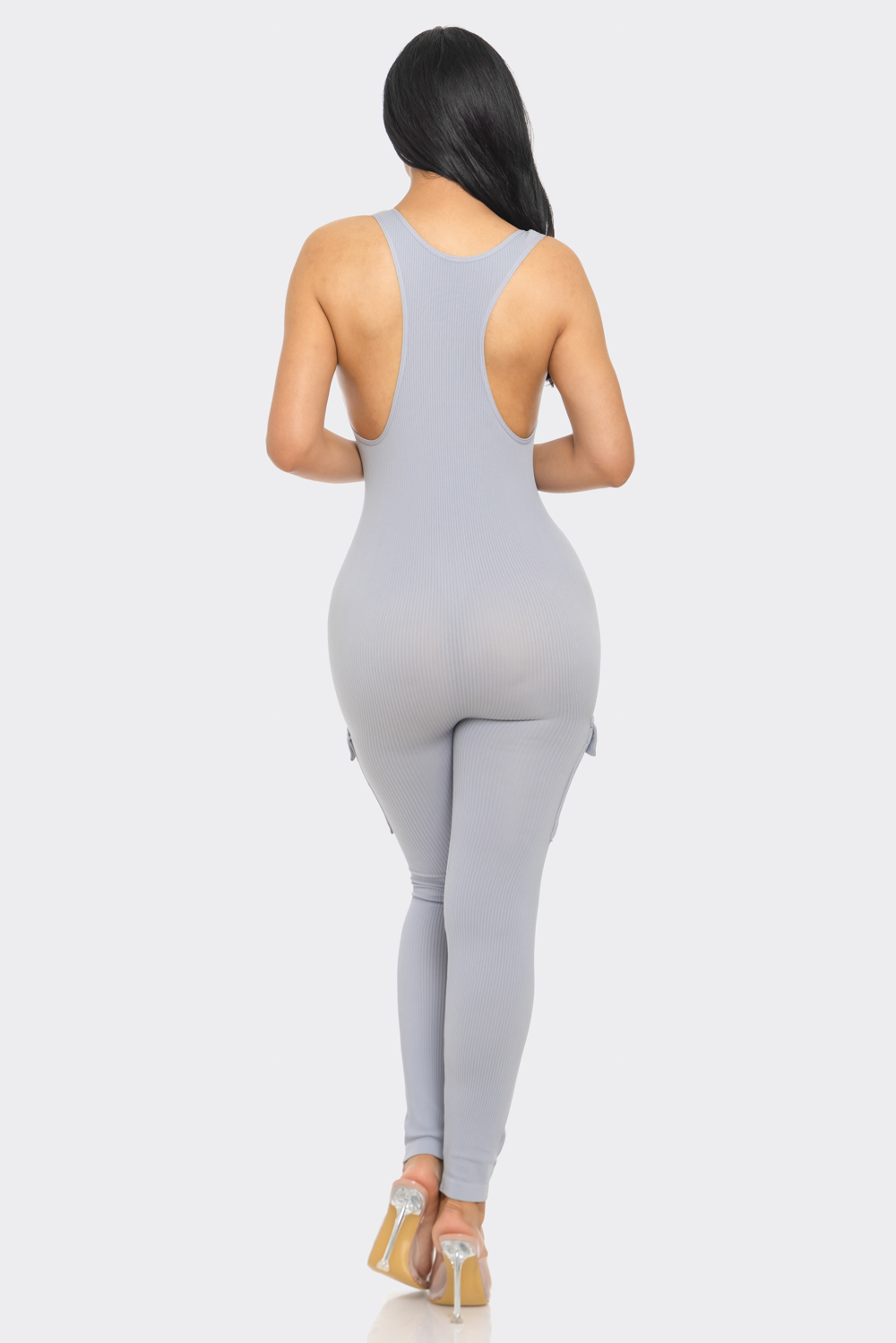 Lime All the Time - Vendita all'ingrosso Tuta intera - Donna - Tuta Cargo Racerback Senza Cuciture A Costine10