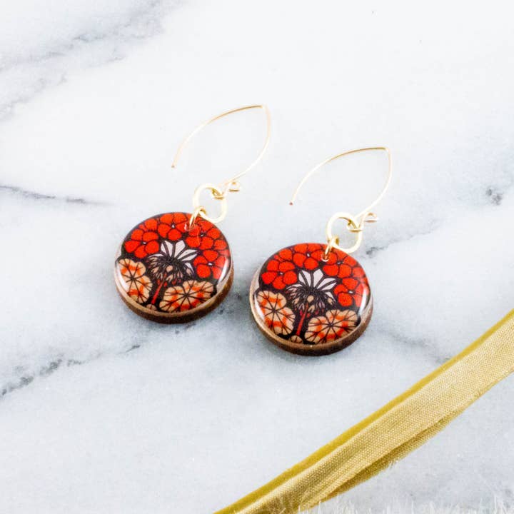 No Man's Land - Wholesale Dangle Earrings - Vintage Art Nouveau Floral Circle Earrings1