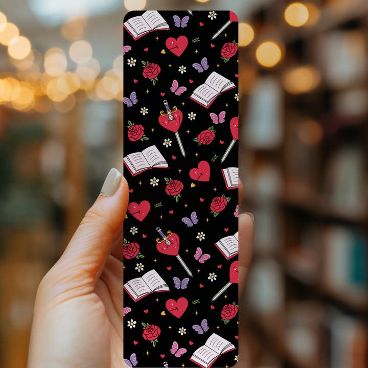 Romantasy Readers Floral Bookmark | Soft Matte Laminated for wholesale by Indie Heart Studio