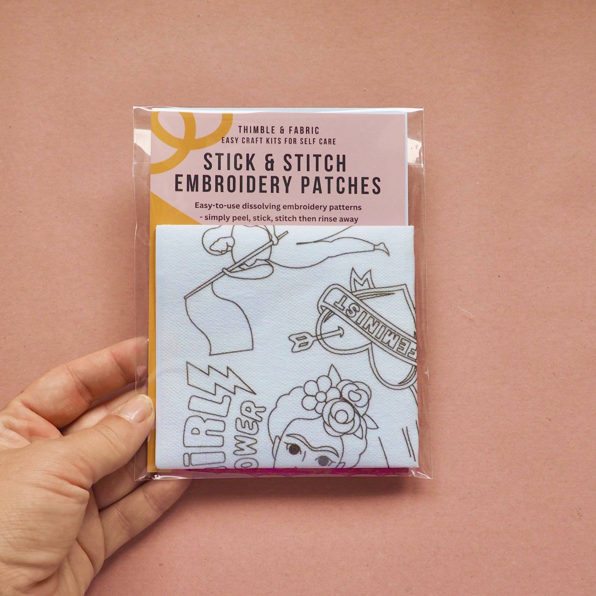 Thimble and Fabric - Wholesale Embroidery/Cross Stitch Supplies - Stick and Stitch Embroidery Patches Girl Power Designs2