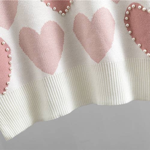 Marayn - Wholesale Top & trouser set – Kids - Heart Jacquard Knit Set SpringAutumn Girls Fashion10