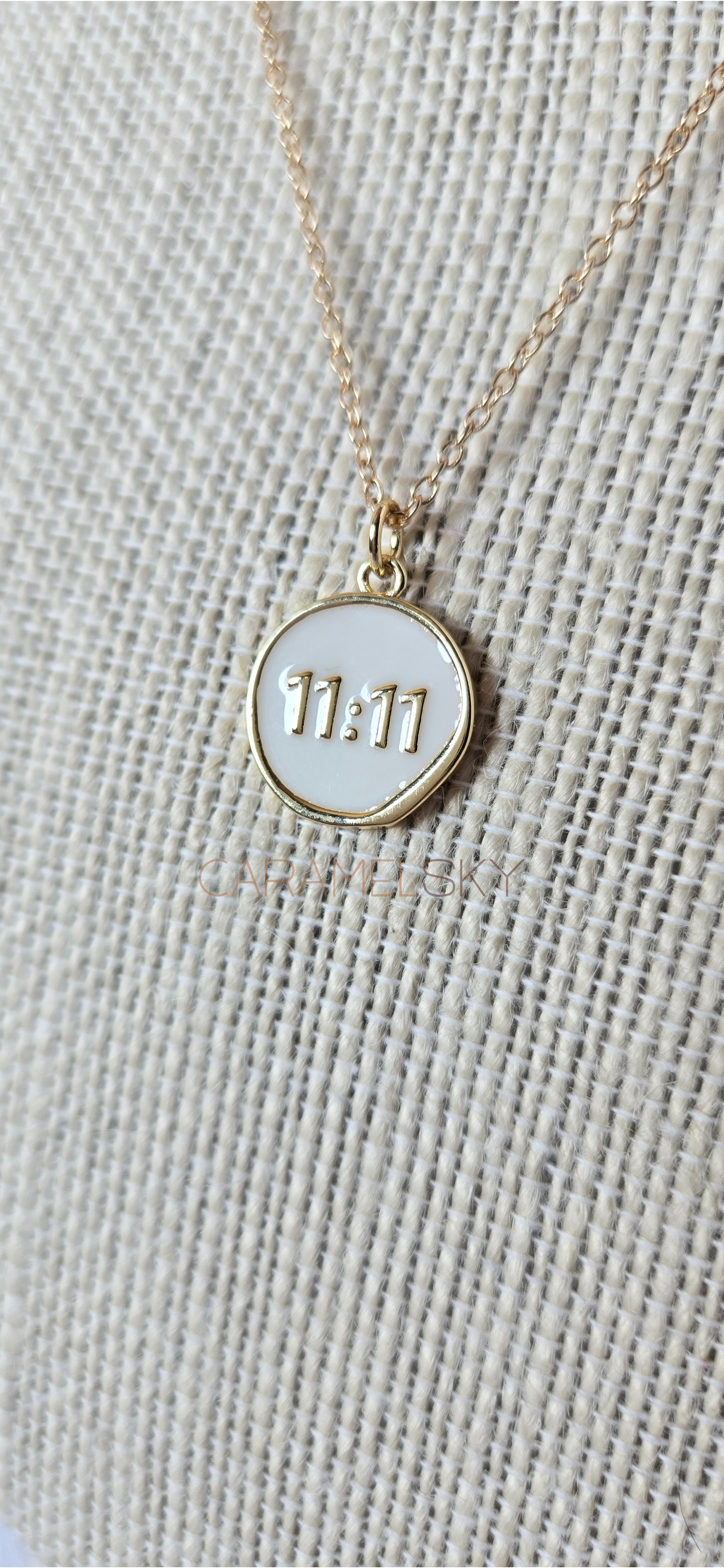 Caramel Sky - Wholesale Halskettinghanger - 18k vergulde ketting met 11:11 engelennummer, spiritueel cadeau3