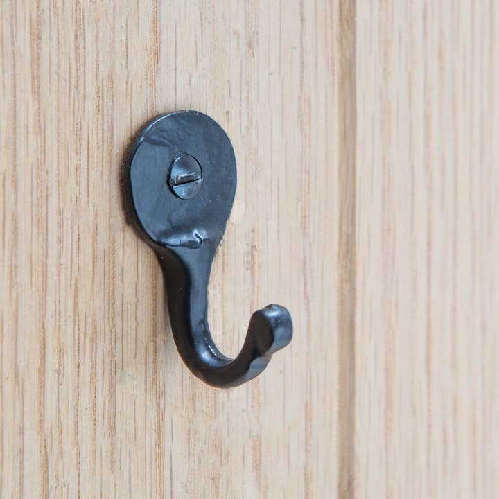 Rinkit Ltd – wholesale Wall hook – Hammered Round Plate Single Hook - W25mm x H45mm - Black2