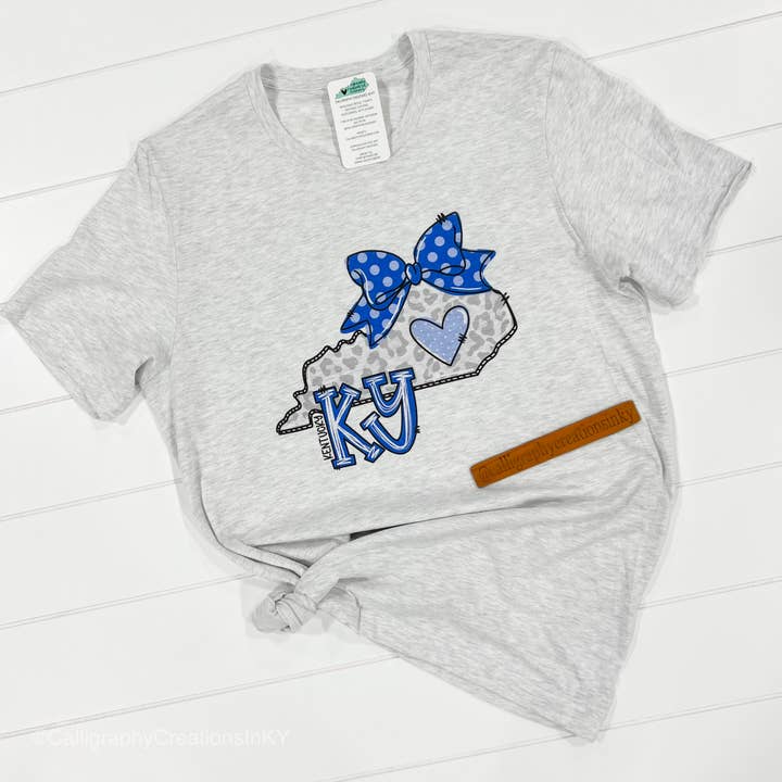 Cutesy Bow Kentucky Tee for wholesale by Calligraphy Creations In KY