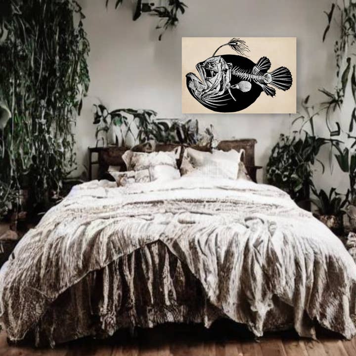 Fish Skeleton Canvas Print - Apothecary Art for Home or Office - Apothecary Decor for wholesale by Print Pothecary