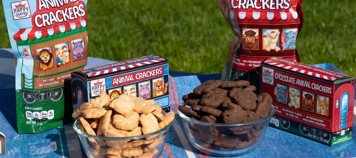 Happy Snacks - Wholesale Crackers - Plant Based Fortified Chocolate Animal Crackers Bag4