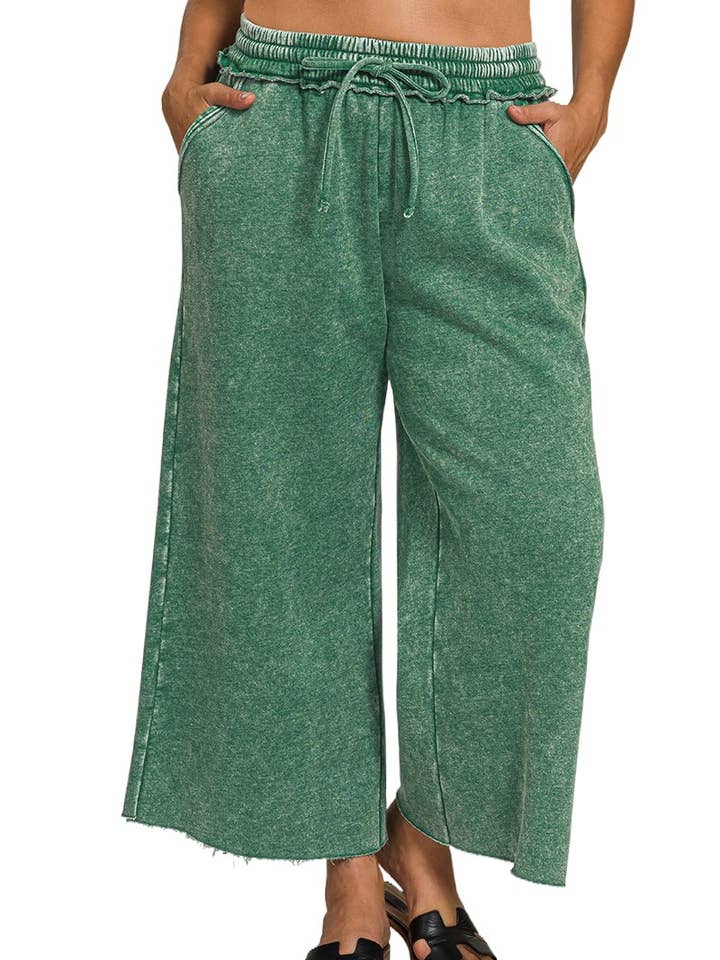 Plus Acid Wash Fleece Sweatpants With Pockets for wholesale by Vanilla Monkey