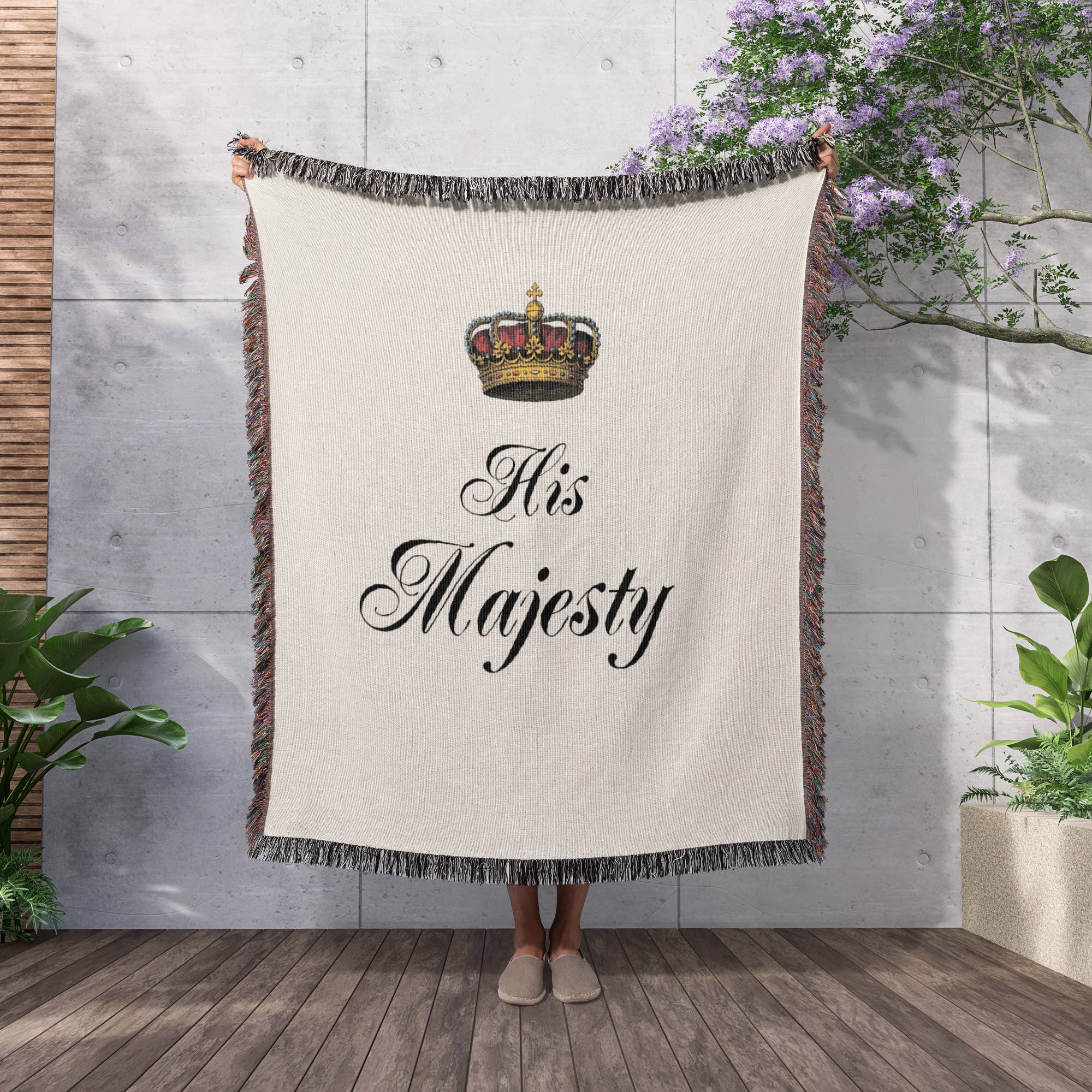 3dRose - Wholesale Throw Blanket - 3dRose, His Majesty - part of a his and hers mr and mrs couples gift set funny humorous royal king humor, Blanket2
