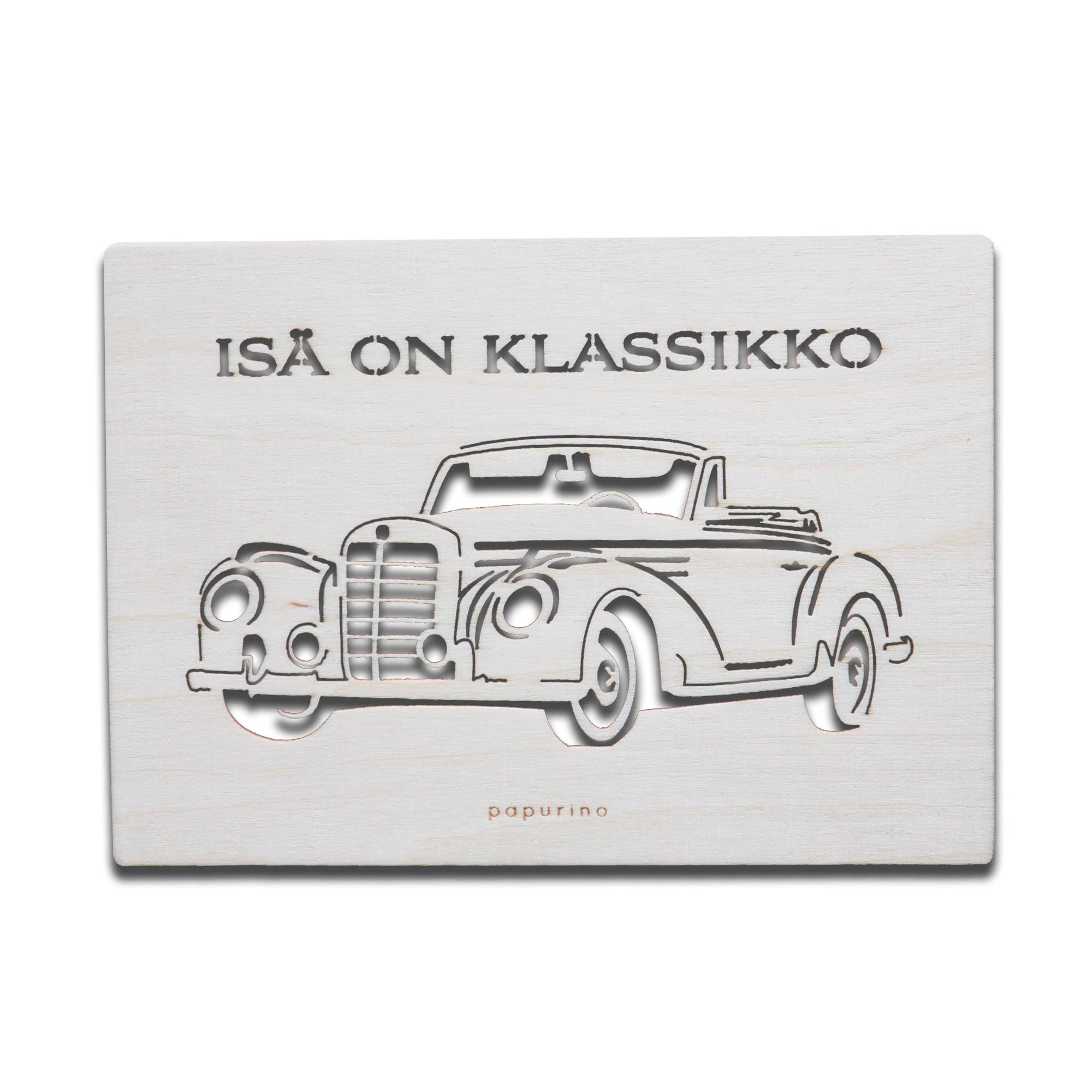 Papurino – wholesale Father’s Day card – Wooden father's day card (classic car)0