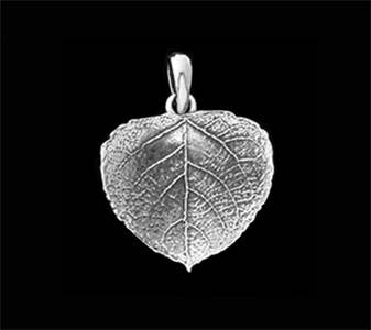 Zeppo Merchandisers Inc - Wholesale Individual Charm/Pendant - Sterling Silver Aspen Leaf-16mm Pendant3