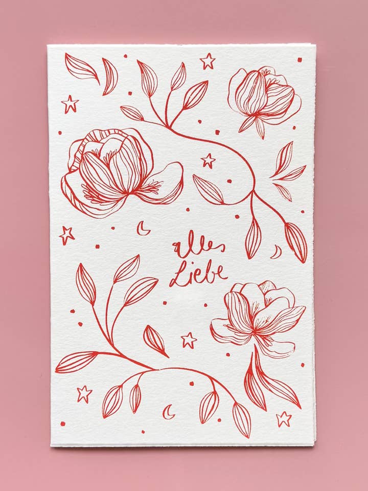 Con todo mi cariño - tarjeta plegable - serigrafía para venta al por mayor de Avis et Tigris