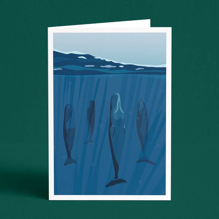 Baleias Adormecidos - Canadá - Cartão de Saudação por atacado de Ivivid Design