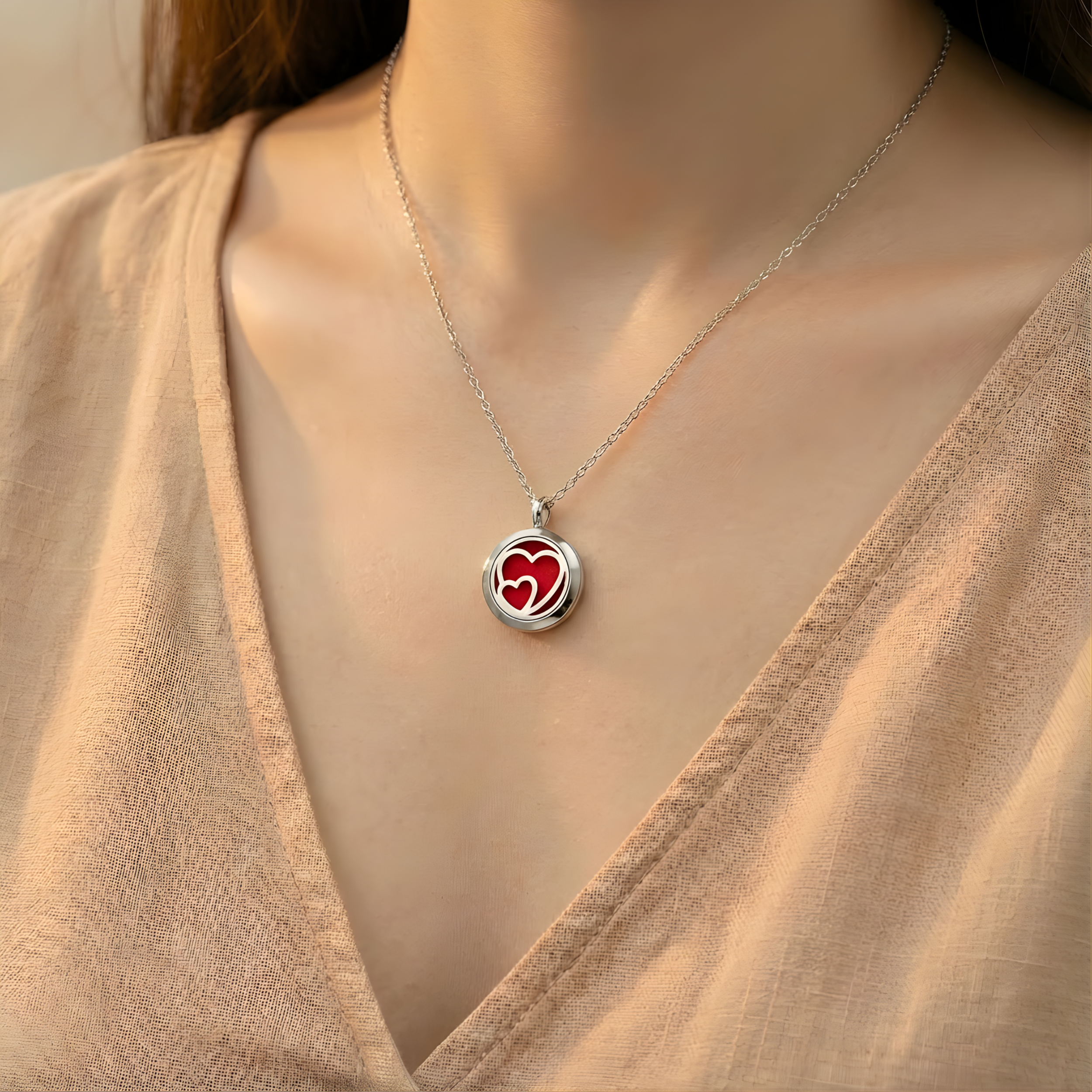 Matrix Aromatherapy - Wholesale Aromatherapy Necklace - Hearts Essential Oil Diffuser Necklace - Mini2