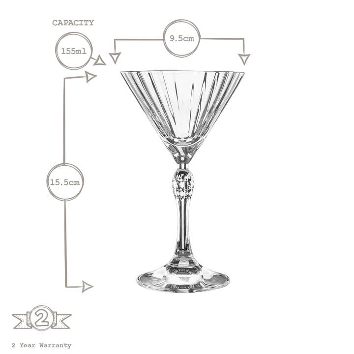 Rinkit Ltd - Wholesale Cocktail/Liquor Glass - Bormioli Rocco America '20s Martini Glass - 155ml