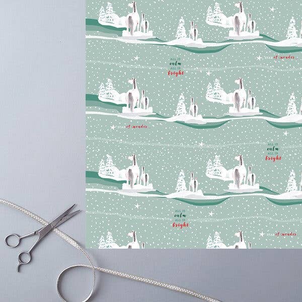 Weihnachtsgeschenkpapier: Alles ist ruhig, alles ist hell für den Großhandel von Deckled Edge Ltd