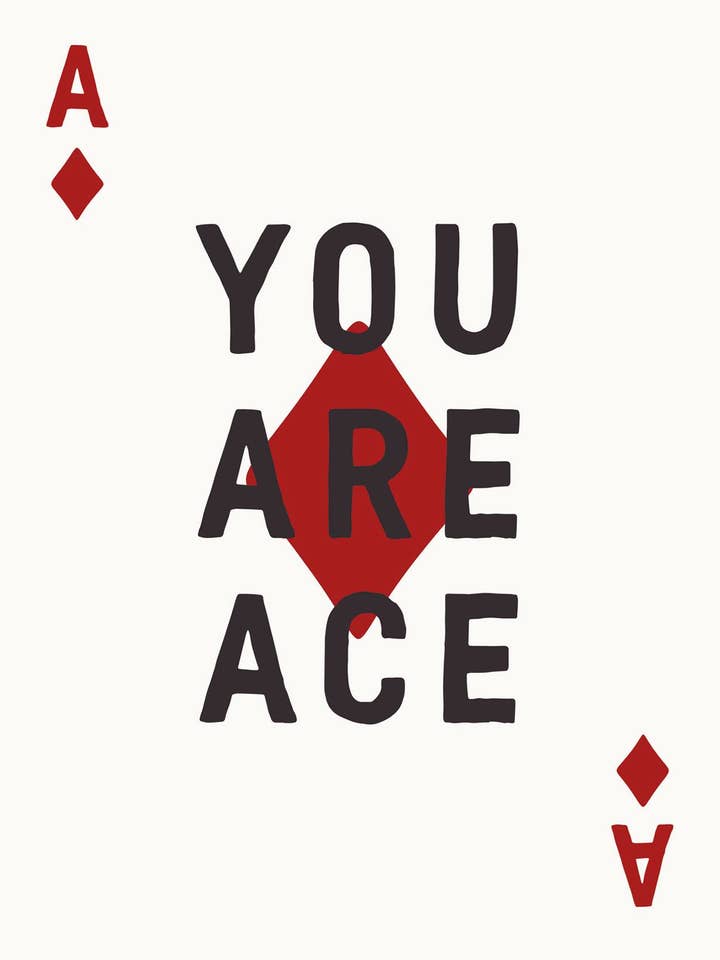 FRIENDSHIP GREETING CARD YOU ARE ACE IN THE FOLD for wholesale by Notes & Queries, Inc.