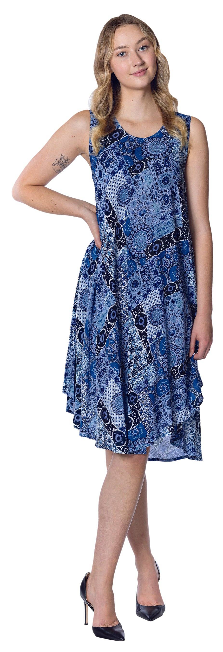 Papa Fashions - Vente Robe – femme - Robe parapluie en rayonne imprimée7