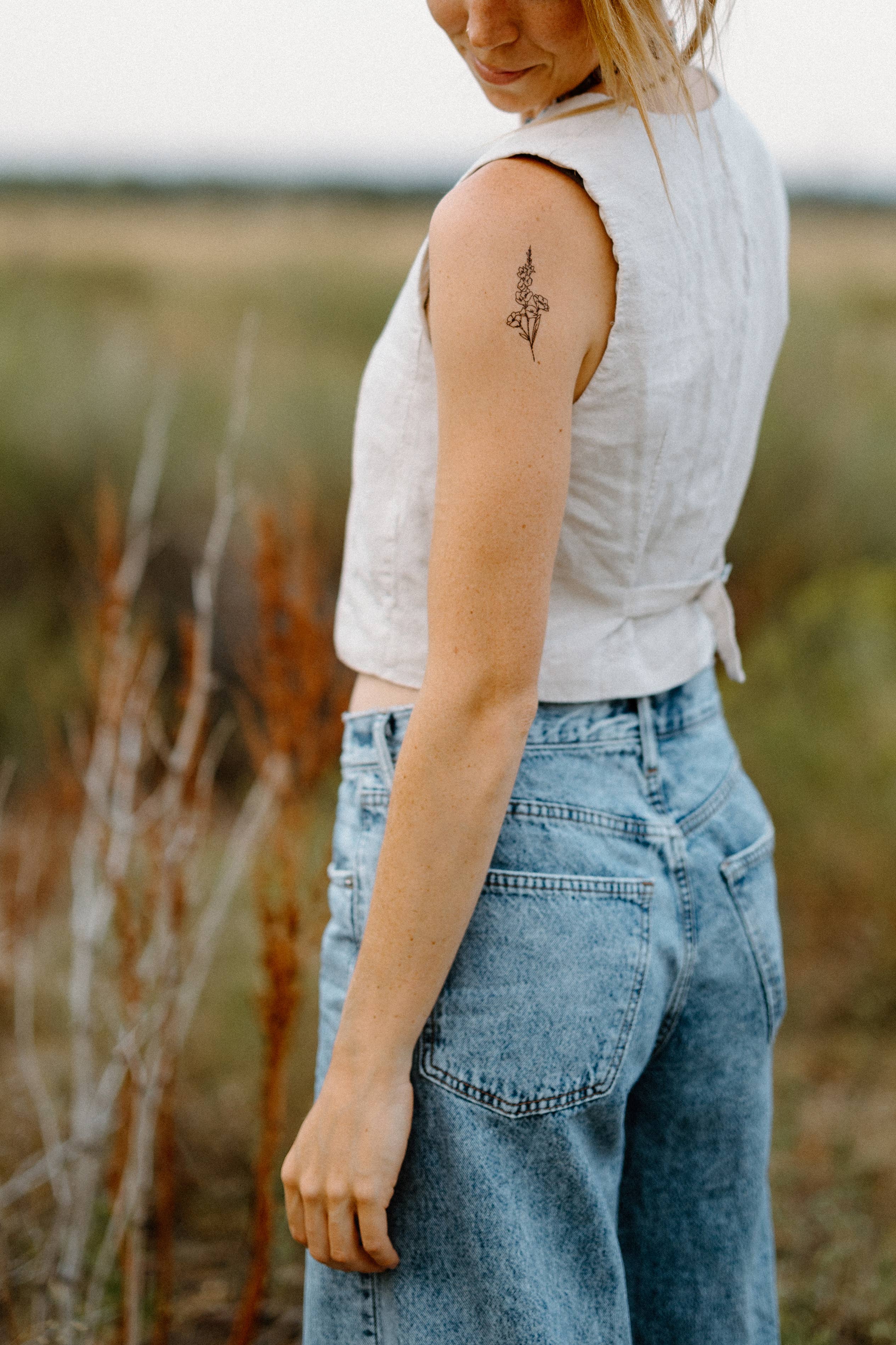 Saint Tattoos – Engroshandel Midlertidig tatovering – Gladiolus + Cosmos midlertidige tatoveringer4