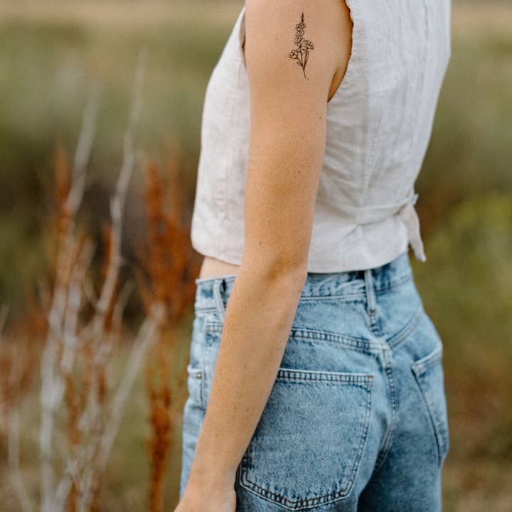 Saint Tattoos – Engroshandel Midlertidig tatovering – Gladiolus + Cosmos midlertidige tatoveringer4