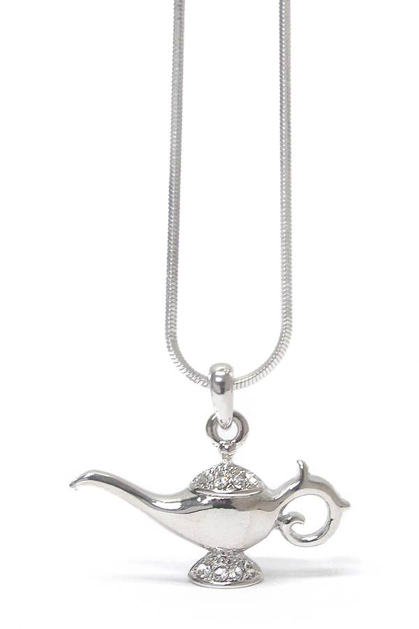 Jewelry Max - Wholesale Pendant/Charm Necklace - ( L519 )  CRYSTAL GENIE LAMP PENDANT NECKLACE0