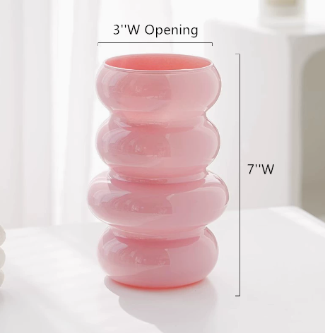 Sweet Home Deco - Wholesale Vase - Glass Floral Vase, Small Vase w/Ring Layers, Tabletop Vases2