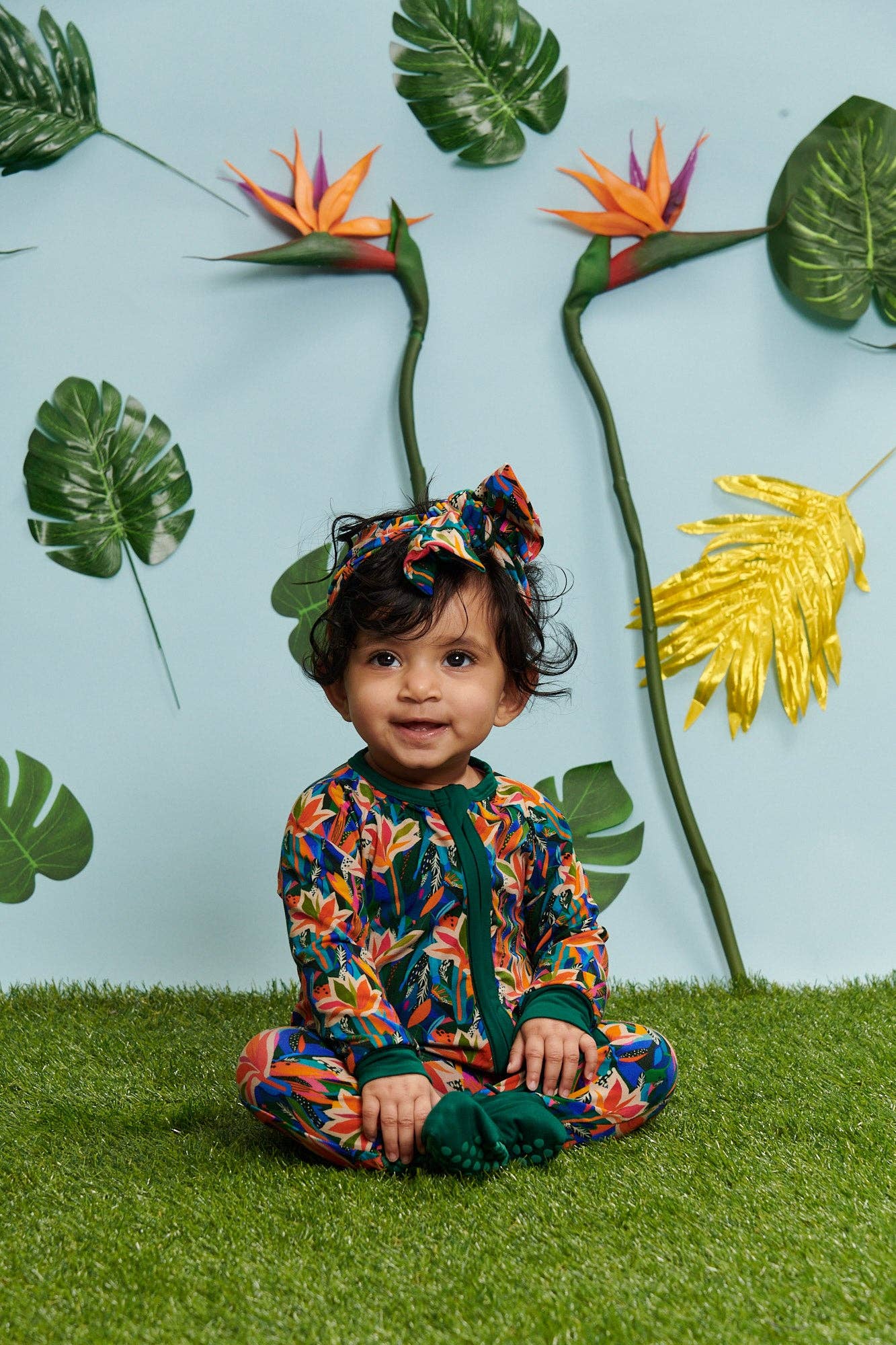 Elebaby - Wholesale Sleepsuit - Baby - Paradise Plumage Convertible Zipper Pajama