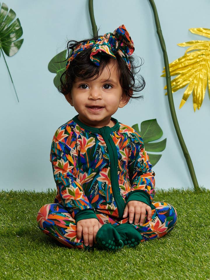Paradise Plumage Convertible Zipper Pajama for wholesale by Elebaby