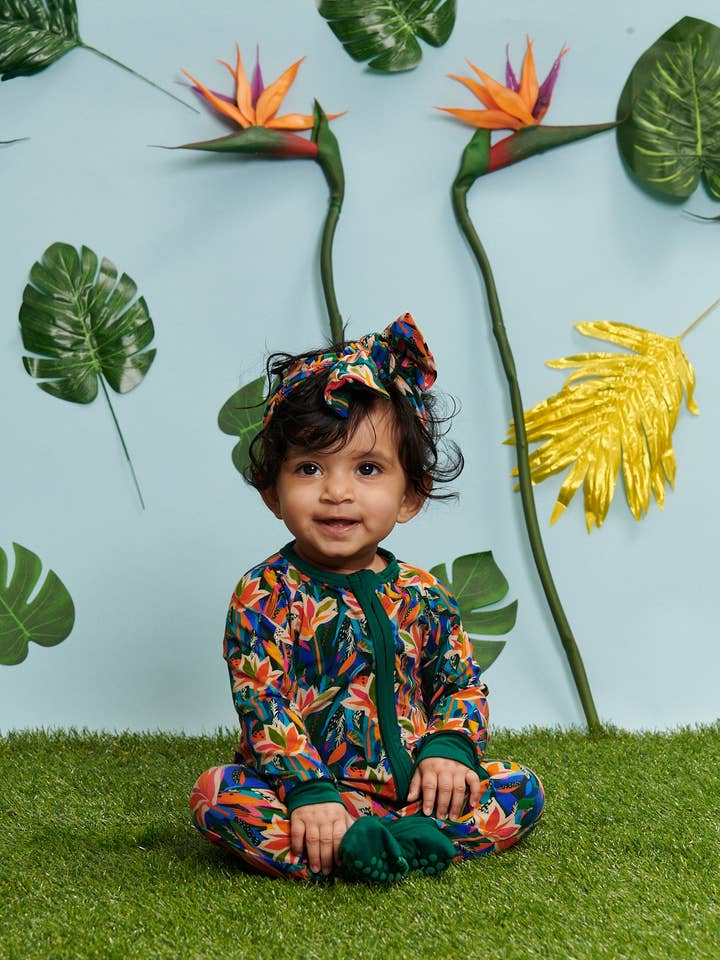 Paradise Plumage Convertible Zipper Pajama for wholesale by Elebaby