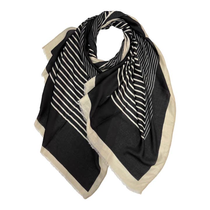 Lili Scarves - Wholesale Scarf - Women's - Printed Big Maze Pattern Lightweight Scarf