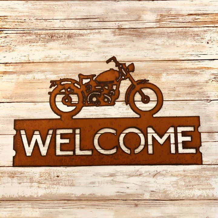 Universal Ironworks USA - Wholesale Sign - Vintage Motorcycle Sturgis Horizontal Welcome Sign