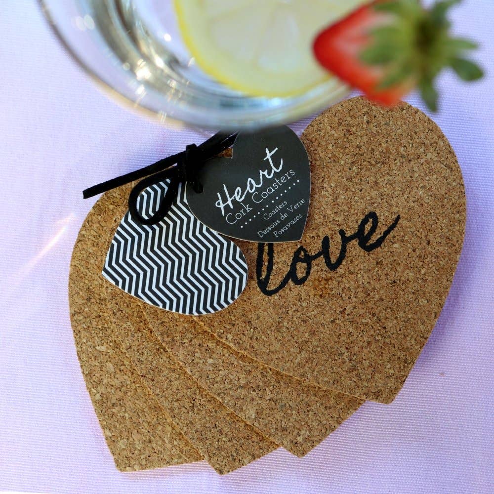 Kate Aspen - Wholesale Coasters - Heart Cork Coasters (Set of 4)4