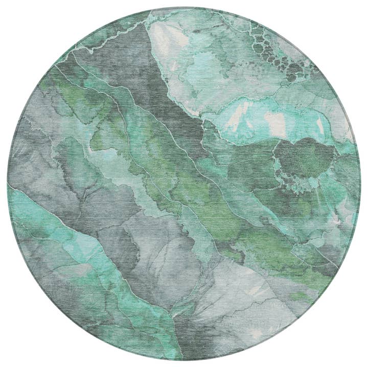 LOOMLAN - Wholesale Area rug - Naelien Teal Washable Indoor-Outdoor Rug11