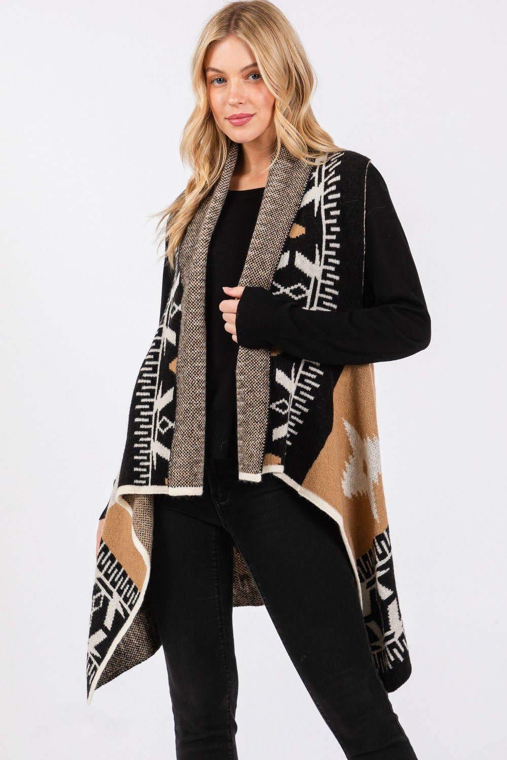 MiMi Wholesale - Wholesale Outerwear Vest - Women's - MS0402 Aztec Pattern Vest4