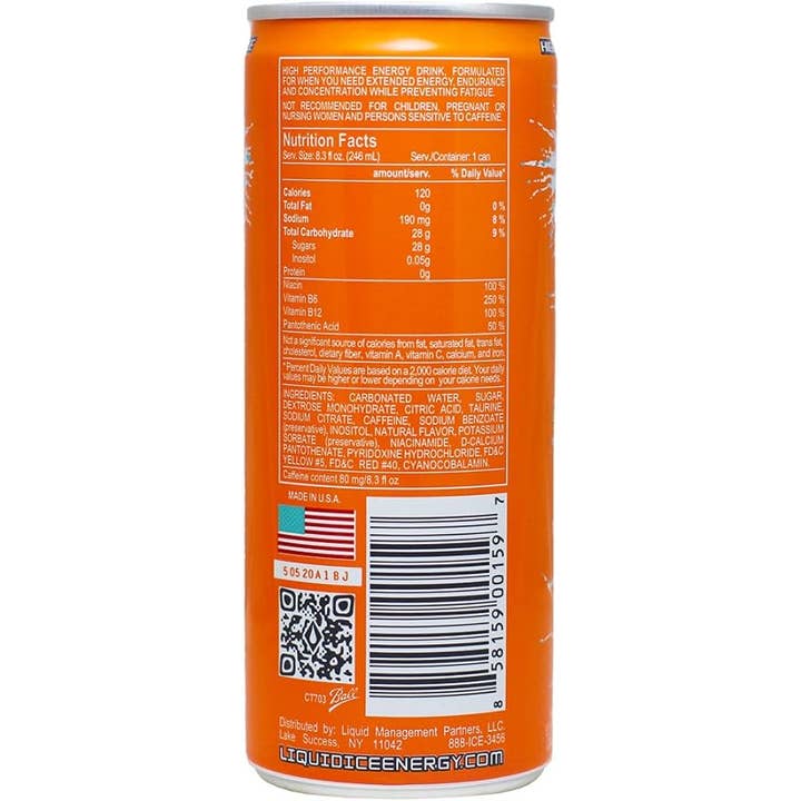 Liquid Ice Energy - Wholesale Sports/Energy Drink - Citrus Pop Original - 8.4oz (24pack)2