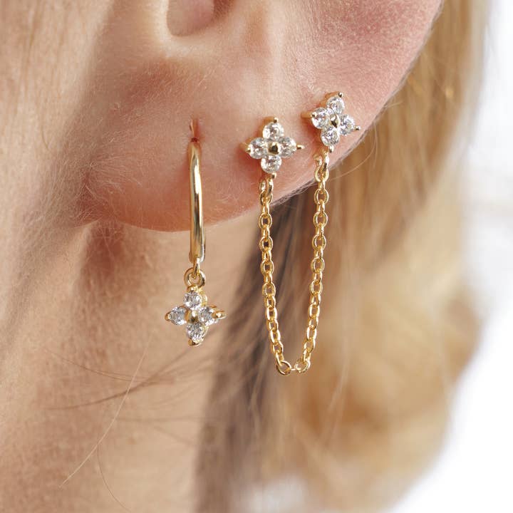 Diat - Wholesale Hoop Earrings - flower earrings - cartilage earrings - helix hoop3