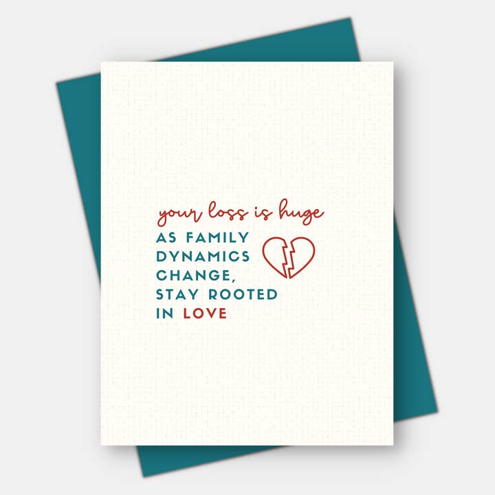 Family Dynamics Have Changed, Sympathy Card for wholesale by Age-Friendly Vibes