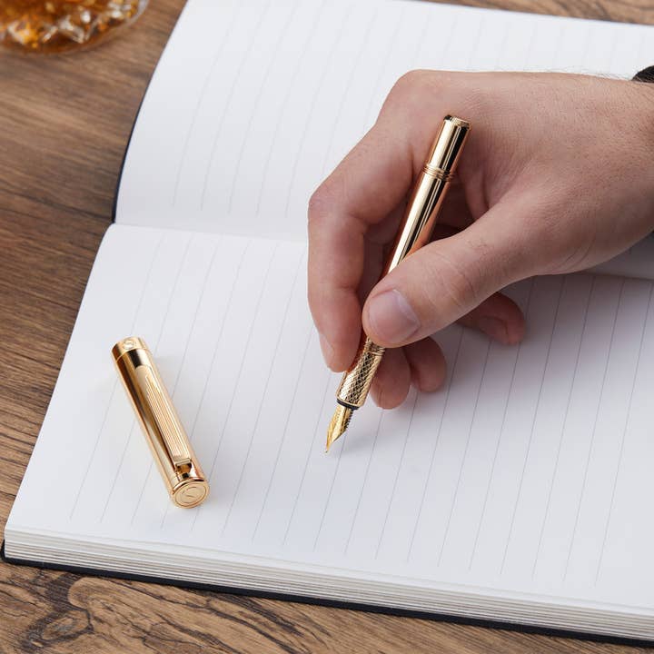 Scriveiner - Wholesale Pen - EDC Gold Fountain Pen - Fine Nib - Custom1
