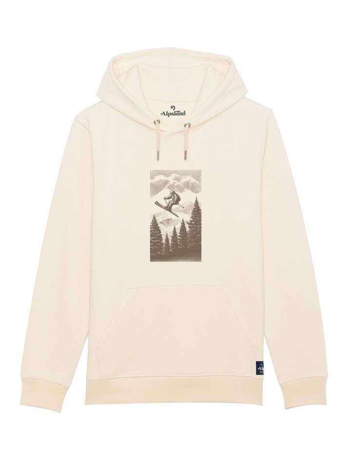 Sudadera con capucha unisex Saltador de esquí Alpes para venta al por mayor de Alpsland
