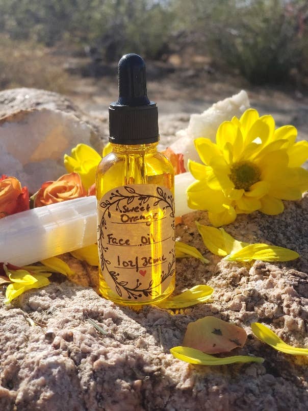 Huile pour le visage à l'orange douce 1 oz pour la vente par Copper Crescent Botanicals