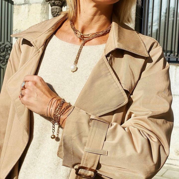 A.B. Paris - Wholesale Link & Chain Bracelet - Tressia / triple wrap necklace or bracelet5